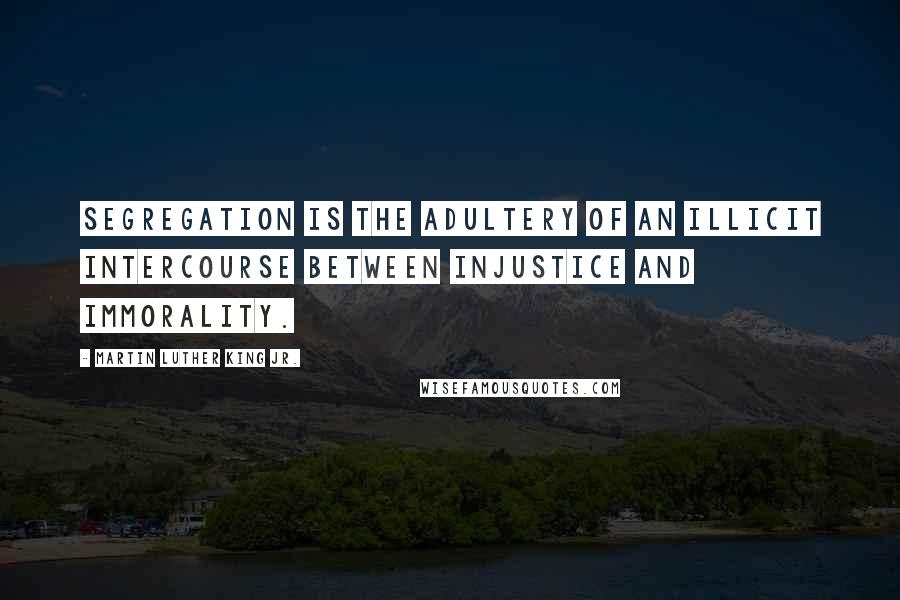 Martin Luther King Jr. Quotes: Segregation is the adultery of an illicit intercourse between injustice and immorality.