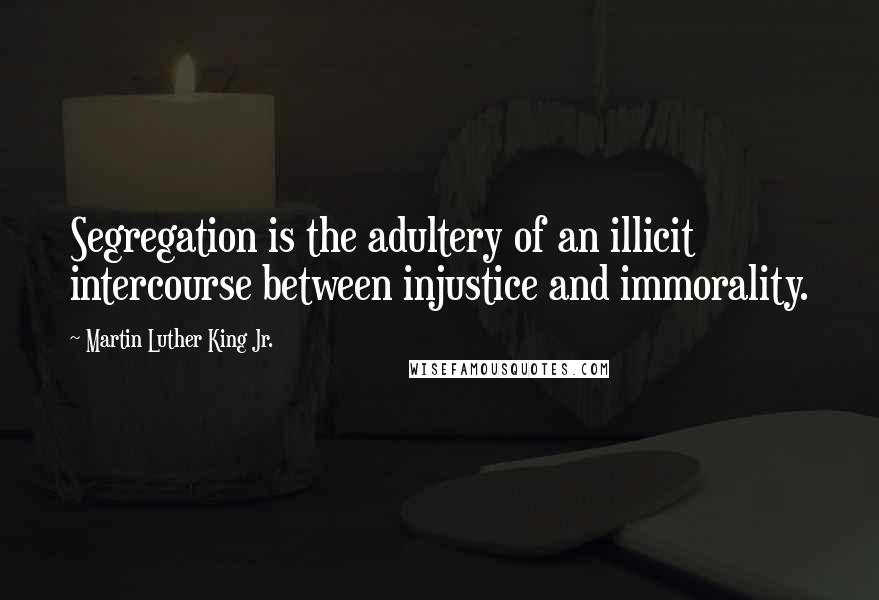 Martin Luther King Jr. Quotes: Segregation is the adultery of an illicit intercourse between injustice and immorality.