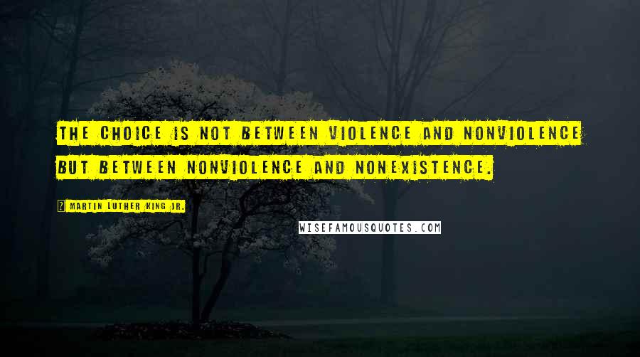 Martin Luther King Jr. Quotes: The choice is not between violence and nonviolence but between nonviolence and nonexistence.