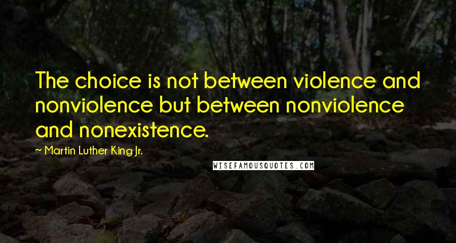 Martin Luther King Jr. Quotes: The choice is not between violence and nonviolence but between nonviolence and nonexistence.