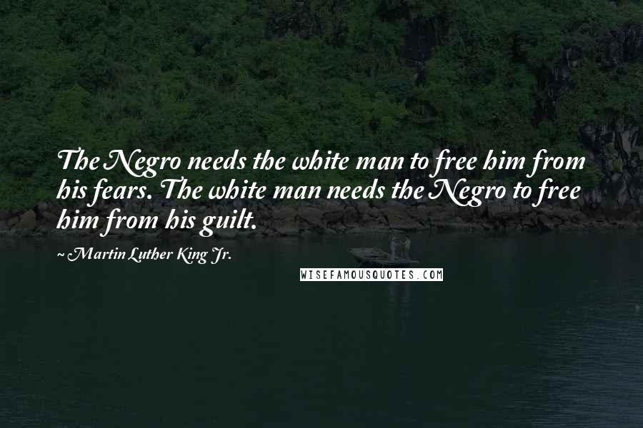 Martin Luther King Jr. Quotes: The Negro needs the white man to free him from his fears. The white man needs the Negro to free him from his guilt.