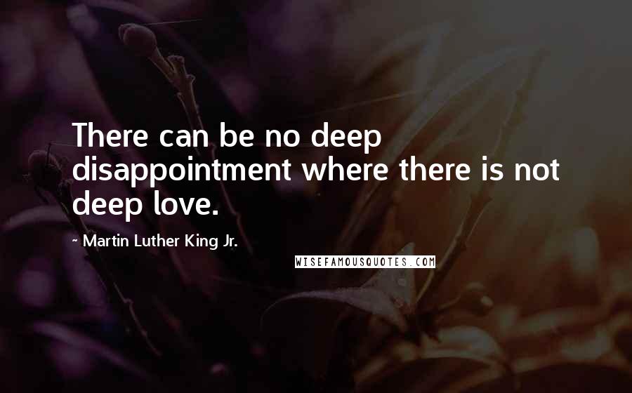 Martin Luther King Jr. Quotes: There can be no deep disappointment where there is not deep love.