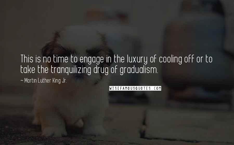 Martin Luther King Jr. Quotes: This is no time to engage in the luxury of cooling off or to take the tranquilizing drug of gradualism.