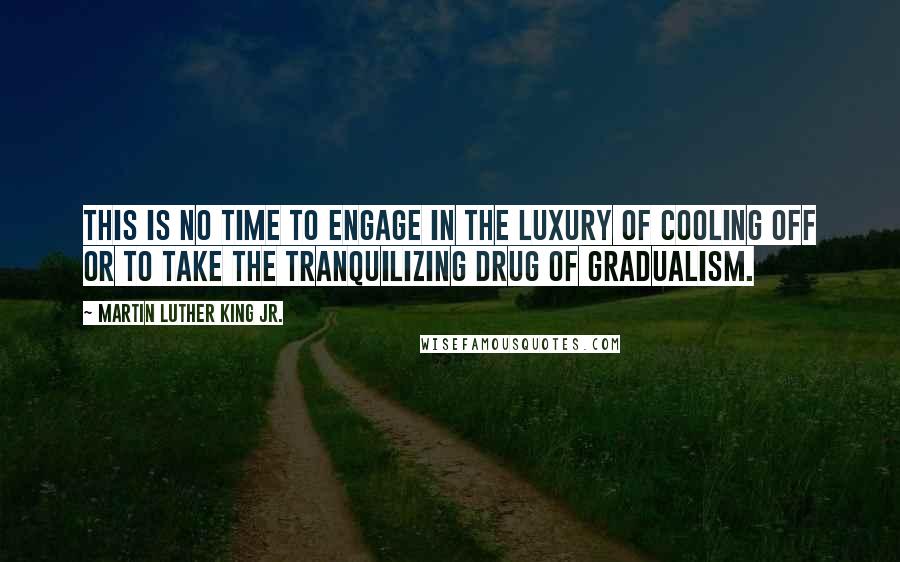 Martin Luther King Jr. Quotes: This is no time to engage in the luxury of cooling off or to take the tranquilizing drug of gradualism.