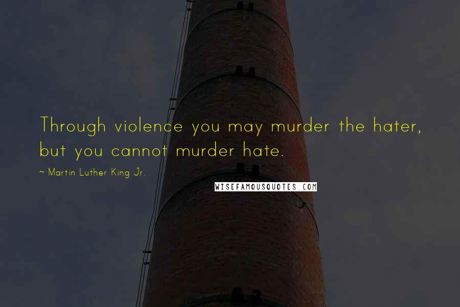 Martin Luther King Jr. Quotes: Through violence you may murder the hater, but you cannot murder hate.