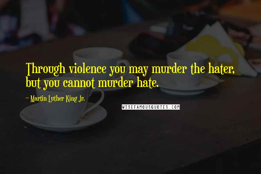 Martin Luther King Jr. Quotes: Through violence you may murder the hater, but you cannot murder hate.