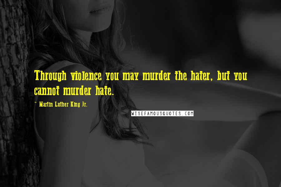 Martin Luther King Jr. Quotes: Through violence you may murder the hater, but you cannot murder hate.