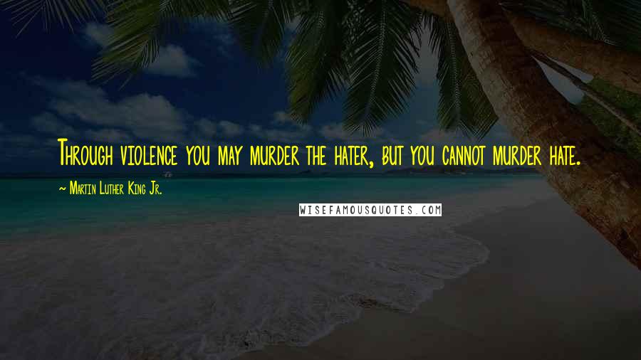 Martin Luther King Jr. Quotes: Through violence you may murder the hater, but you cannot murder hate.