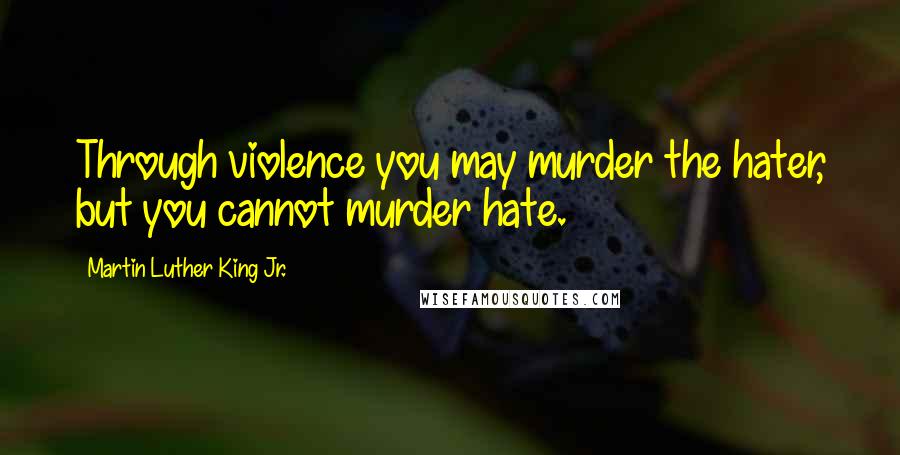 Martin Luther King Jr. Quotes: Through violence you may murder the hater, but you cannot murder hate.