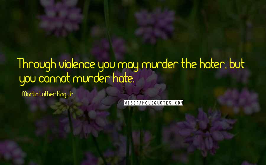 Martin Luther King Jr. Quotes: Through violence you may murder the hater, but you cannot murder hate.