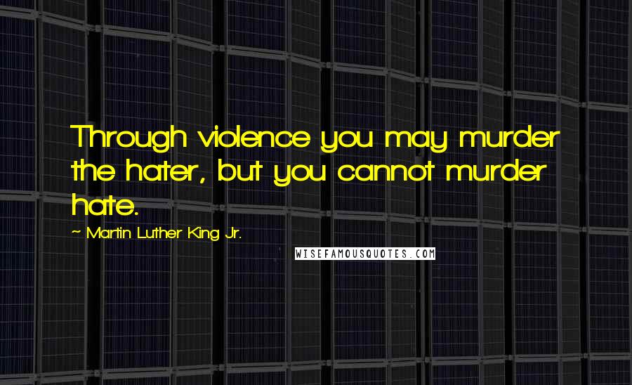 Martin Luther King Jr. Quotes: Through violence you may murder the hater, but you cannot murder hate.