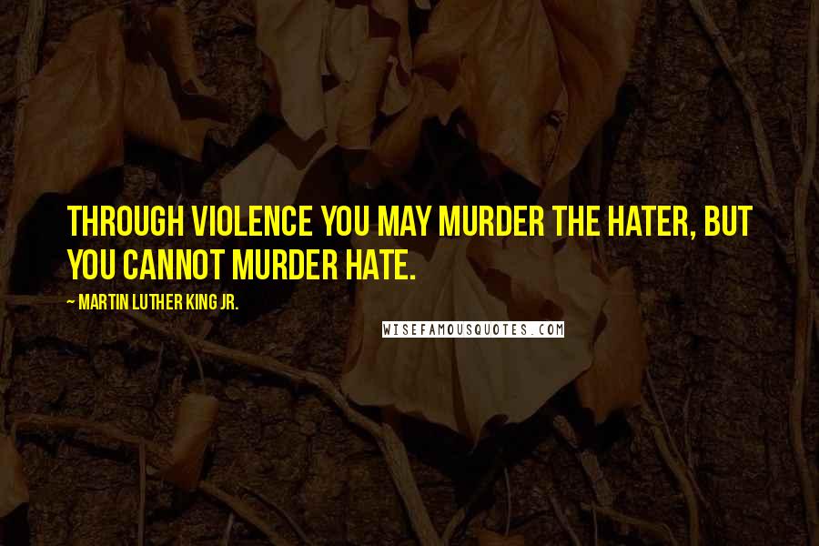 Martin Luther King Jr. Quotes: Through violence you may murder the hater, but you cannot murder hate.