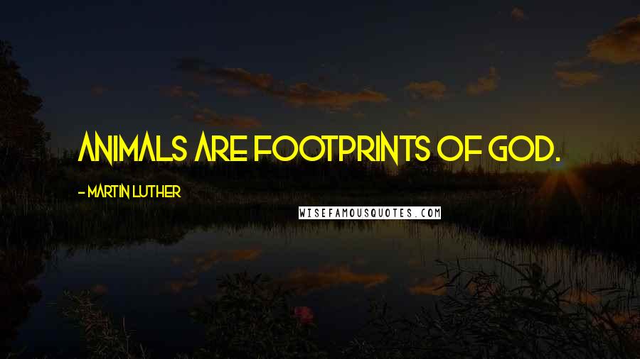 Martin Luther Quotes: Animals are footprints of God.