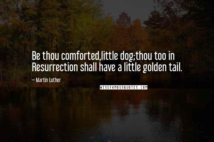 Martin Luther Quotes: Be thou comforted,little dog;thou too in Resurrection shall have a little golden tail.