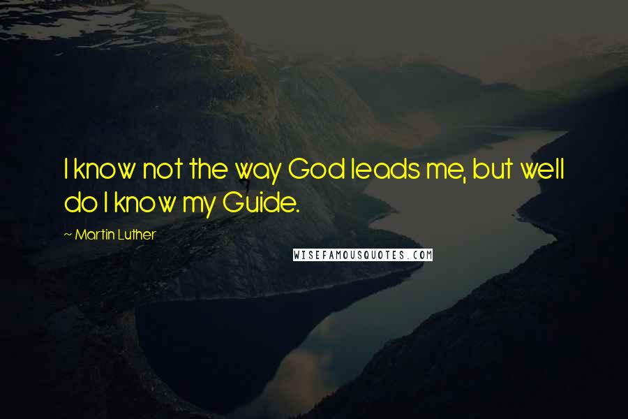 Martin Luther Quotes: I know not the way God leads me, but well do I know my Guide.