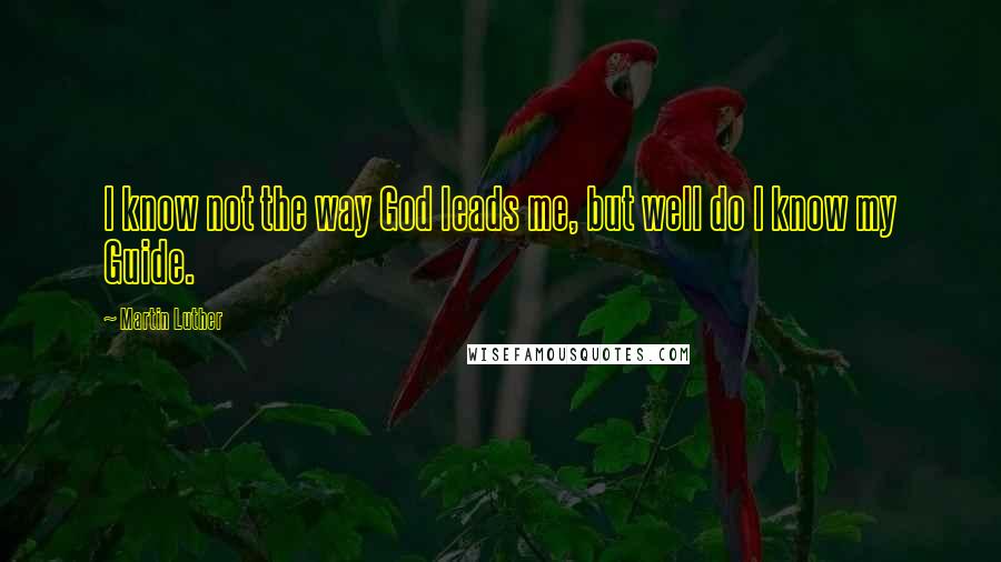 Martin Luther Quotes: I know not the way God leads me, but well do I know my Guide.
