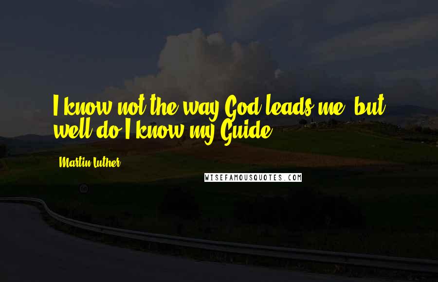 Martin Luther Quotes: I know not the way God leads me, but well do I know my Guide.
