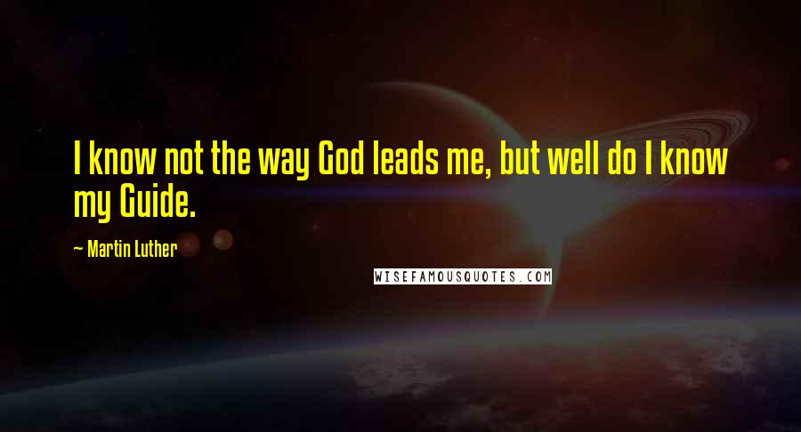 Martin Luther Quotes: I know not the way God leads me, but well do I know my Guide.
