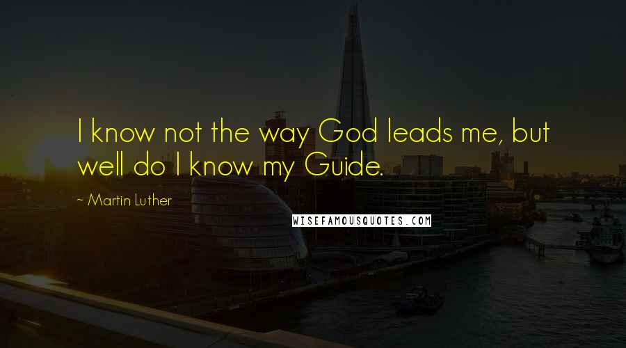 Martin Luther Quotes: I know not the way God leads me, but well do I know my Guide.