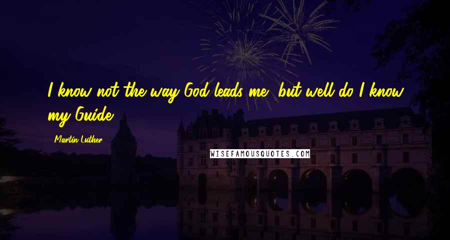 Martin Luther Quotes: I know not the way God leads me, but well do I know my Guide.
