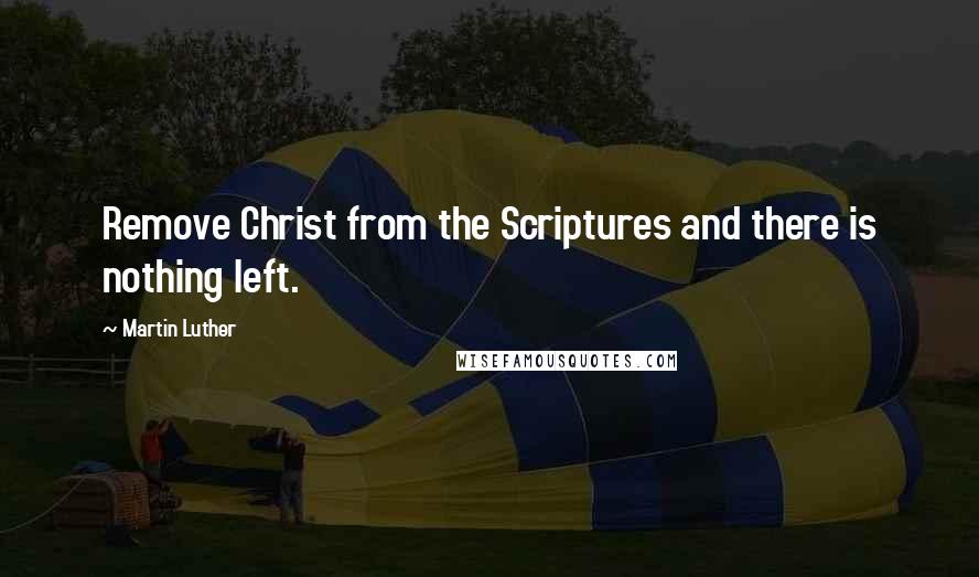 Martin Luther Quotes: Remove Christ from the Scriptures and there is nothing left.