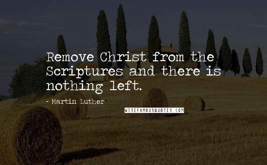 Martin Luther Quotes: Remove Christ from the Scriptures and there is nothing left.