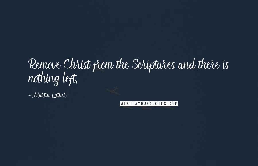 Martin Luther Quotes: Remove Christ from the Scriptures and there is nothing left.