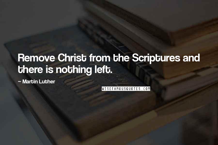 Martin Luther Quotes: Remove Christ from the Scriptures and there is nothing left.