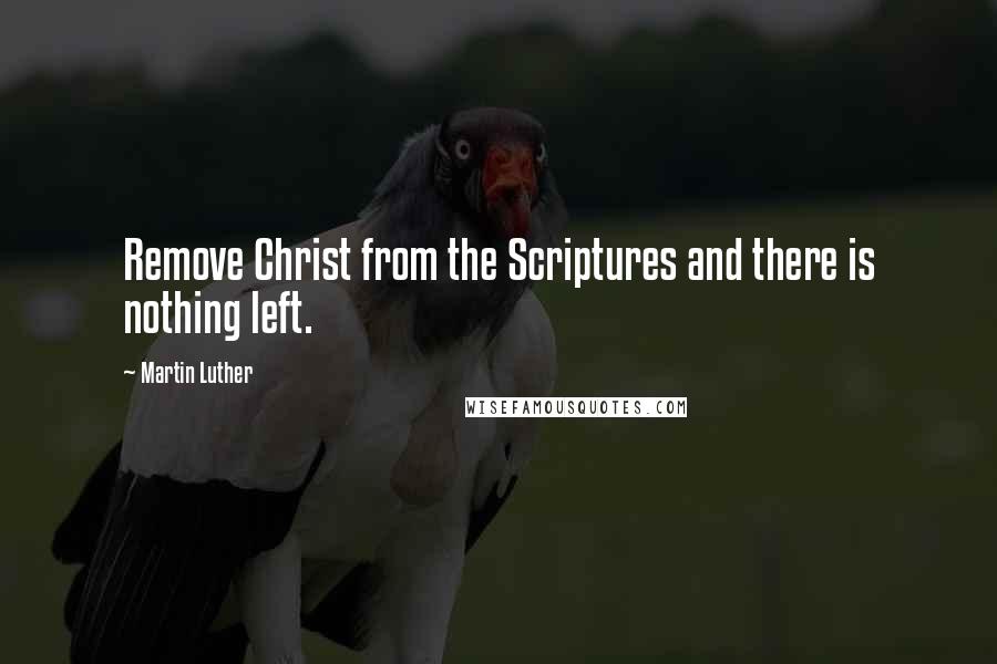 Martin Luther Quotes: Remove Christ from the Scriptures and there is nothing left.