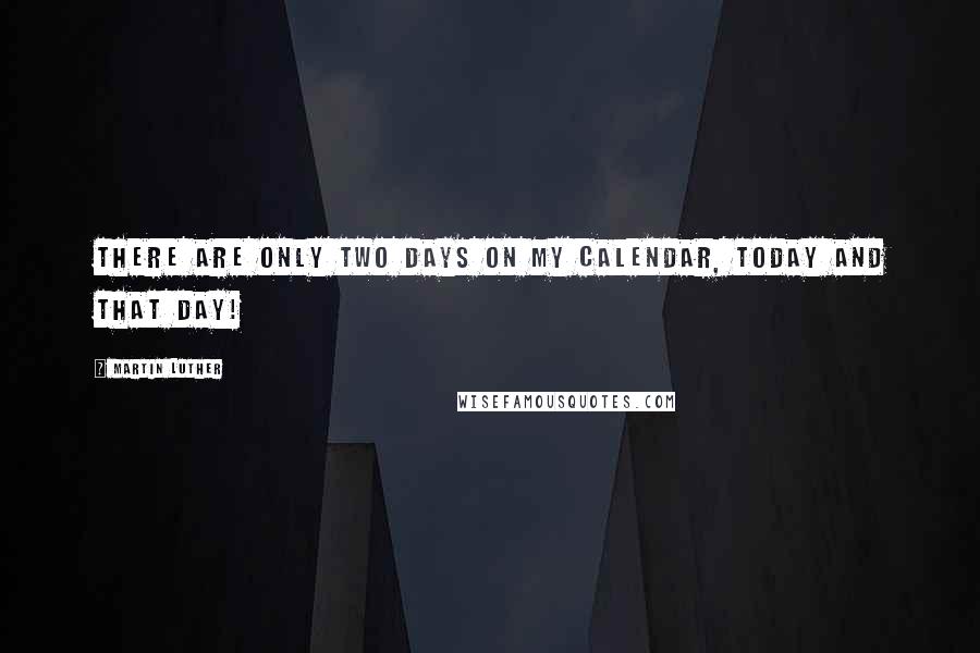 Martin Luther Quotes: There are only two days on my calendar, today and THAT DAY!