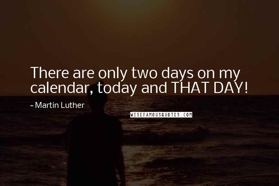 Martin Luther Quotes: There are only two days on my calendar, today and THAT DAY!