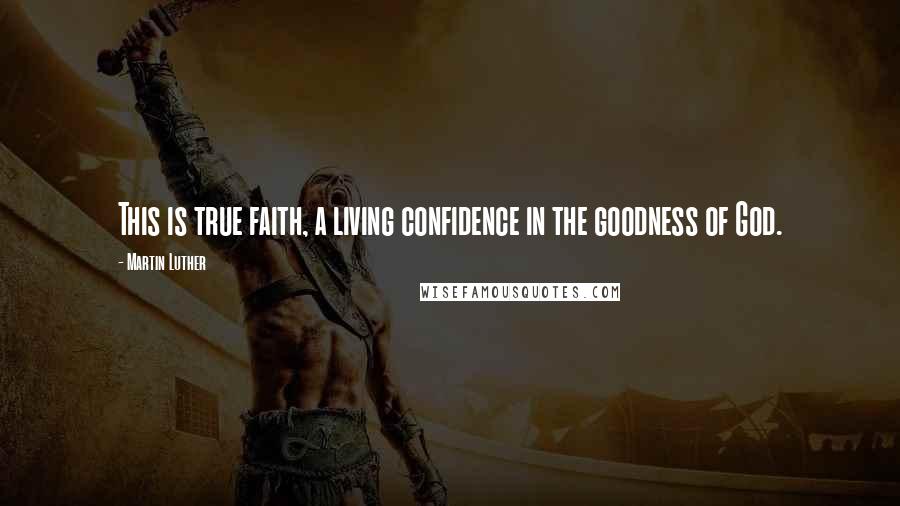 Martin Luther Quotes: This is true faith, a living confidence in the goodness of God.