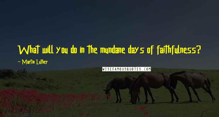 Martin Luther Quotes: What will you do in the mundane days of faithfulness?