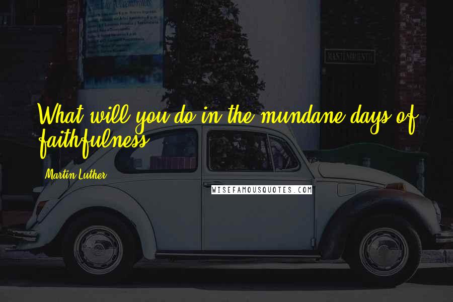 Martin Luther Quotes: What will you do in the mundane days of faithfulness?