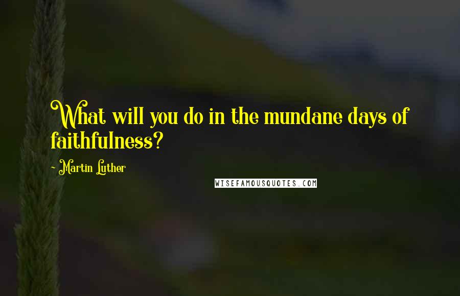 Martin Luther Quotes: What will you do in the mundane days of faithfulness?