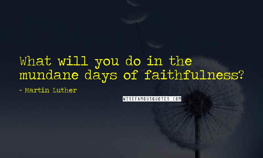 Martin Luther Quotes: What will you do in the mundane days of faithfulness?