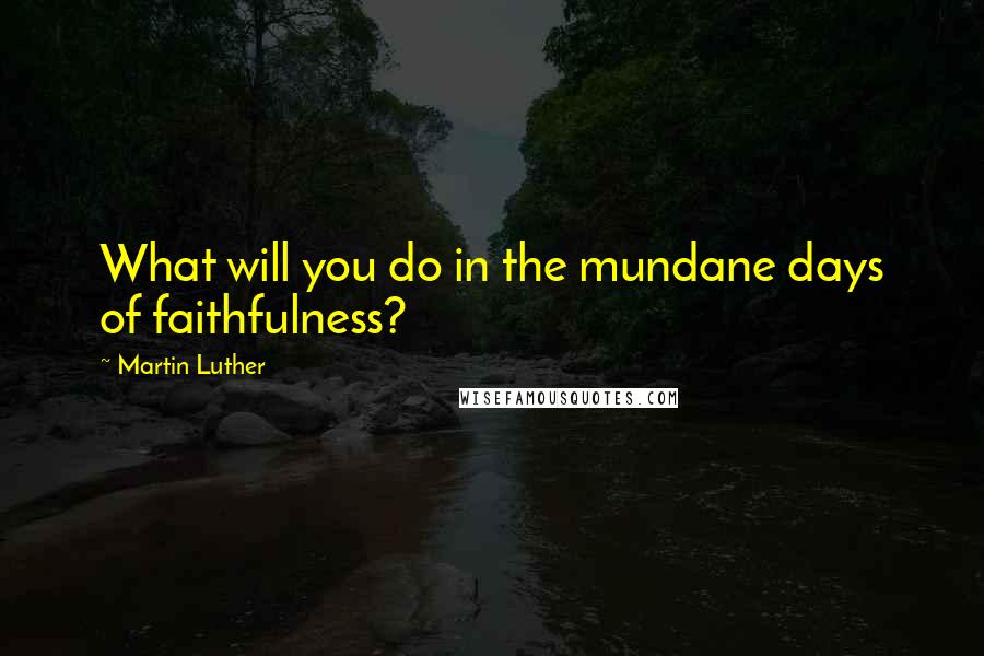 Martin Luther Quotes: What will you do in the mundane days of faithfulness?