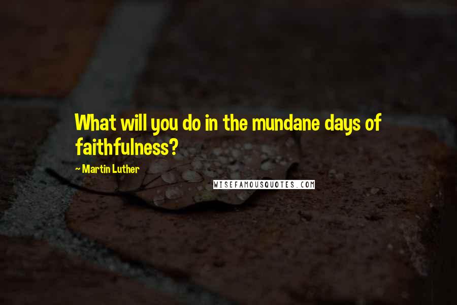 Martin Luther Quotes: What will you do in the mundane days of faithfulness?