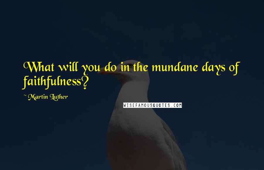 Martin Luther Quotes: What will you do in the mundane days of faithfulness?