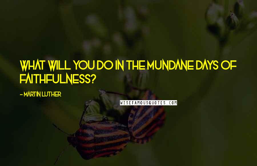 Martin Luther Quotes: What will you do in the mundane days of faithfulness?