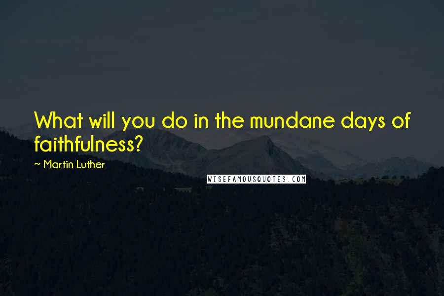 Martin Luther Quotes: What will you do in the mundane days of faithfulness?