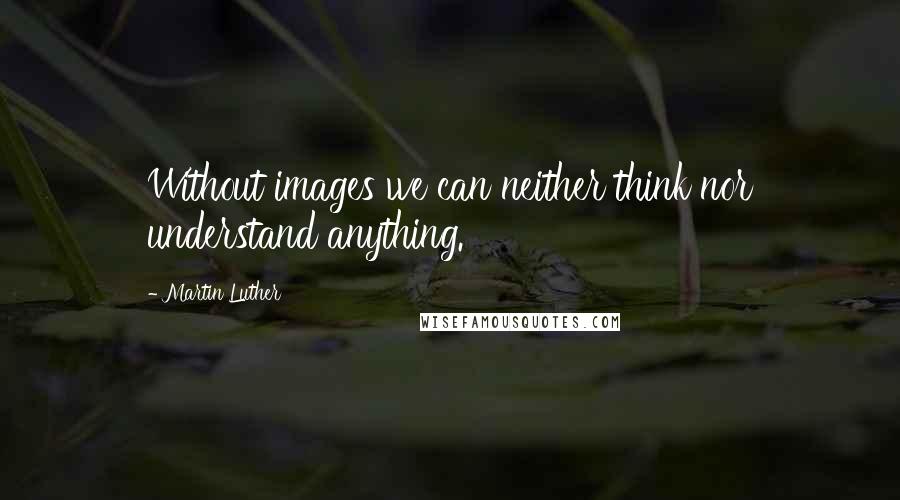 Martin Luther Quotes: Without images we can neither think nor understand anything.
