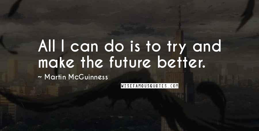 Martin McGuinness Quotes: All I can do is to try and make the future better.