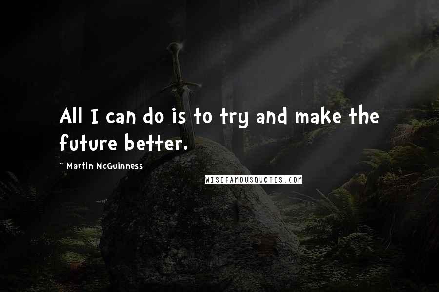 Martin McGuinness Quotes: All I can do is to try and make the future better.