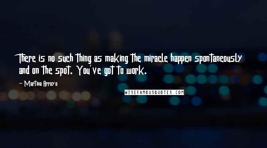 Martina Arroyo Quotes: There is no such thing as making the miracle happen spontaneously and on the spot. You've got to work.