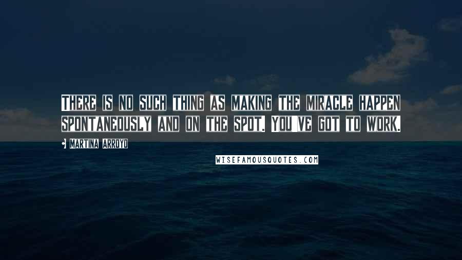 Martina Arroyo Quotes: There is no such thing as making the miracle happen spontaneously and on the spot. You've got to work.