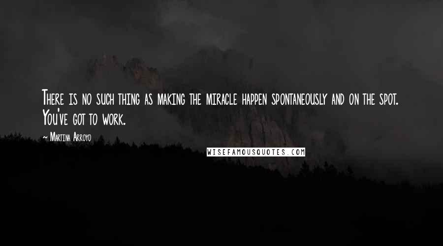 Martina Arroyo Quotes: There is no such thing as making the miracle happen spontaneously and on the spot. You've got to work.