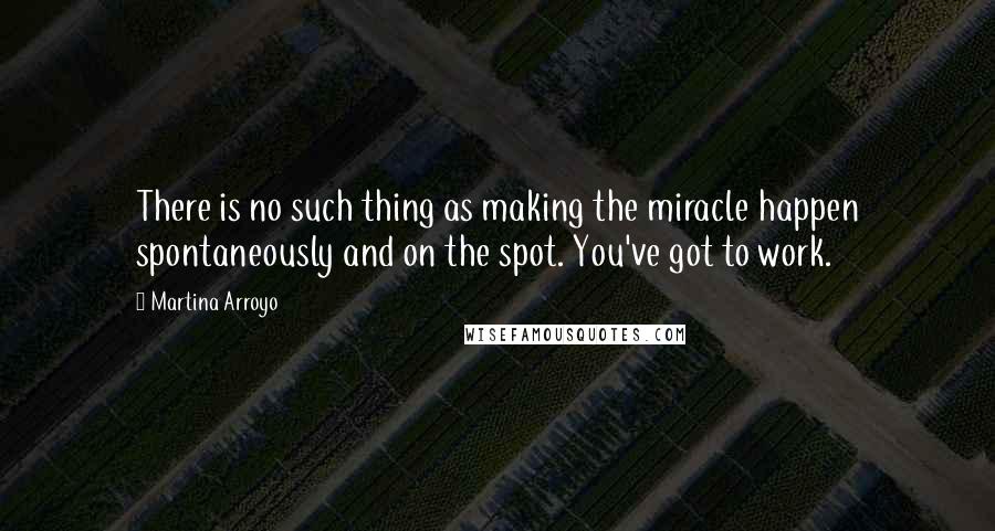 Martina Arroyo Quotes: There is no such thing as making the miracle happen spontaneously and on the spot. You've got to work.