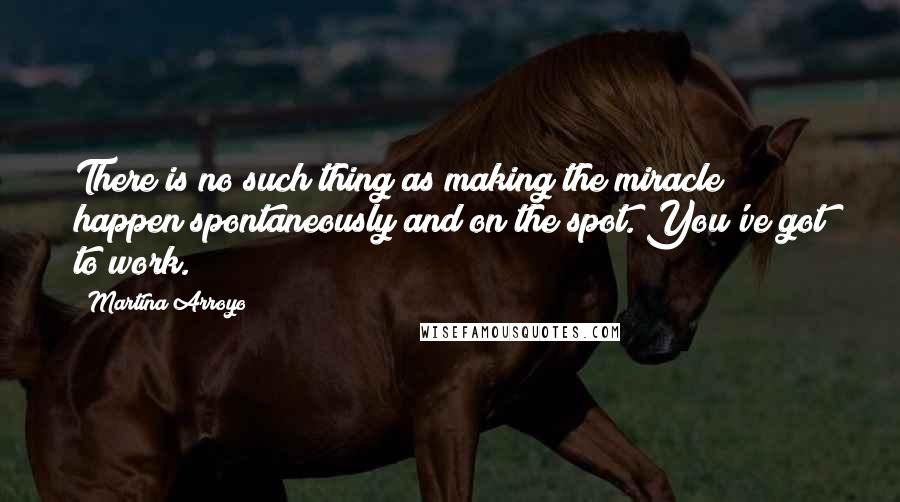 Martina Arroyo Quotes: There is no such thing as making the miracle happen spontaneously and on the spot. You've got to work.