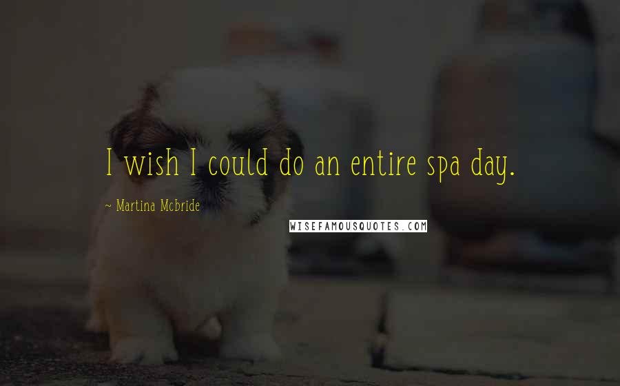 Martina Mcbride Quotes: I wish I could do an entire spa day.